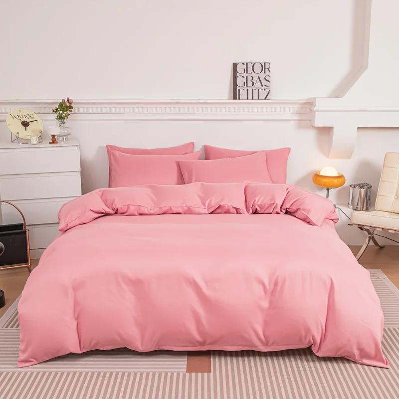Haze Blue Duvet Cover Microfiber Solid Color Bedding Set,3pcs Comforter Cover with 2 Pillowcases Modern Home Bedroom Quilt Cover