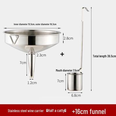 Flat Handle Wine Dipper with 16cm Funnel