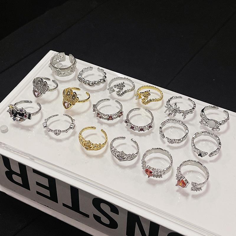 High-End Light Luxury Butterfly Drop Glaze Niche Open Ring Female Cold Wind Temperament Spice Girl Fashion Index Finger Ring