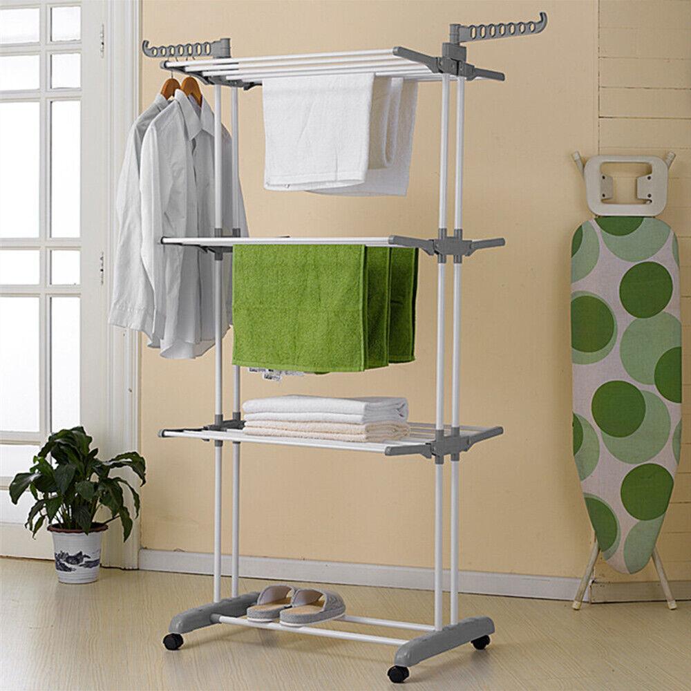 Plegable Extra Grand 3 Tier Interior Ropa al aire libre Airer secador-linge Rack