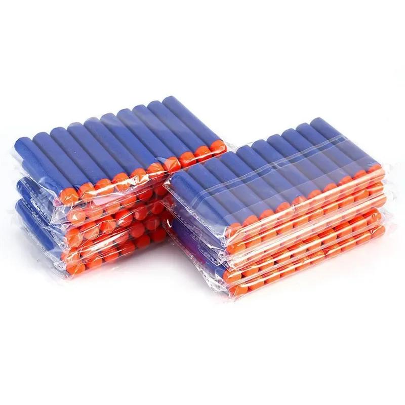 P50/100pcs 7.2cm For Soft Bullets Darts Round Head Refill Sponge Darts Children Toy Gun Sccessories Bullet For Nerf Blasters