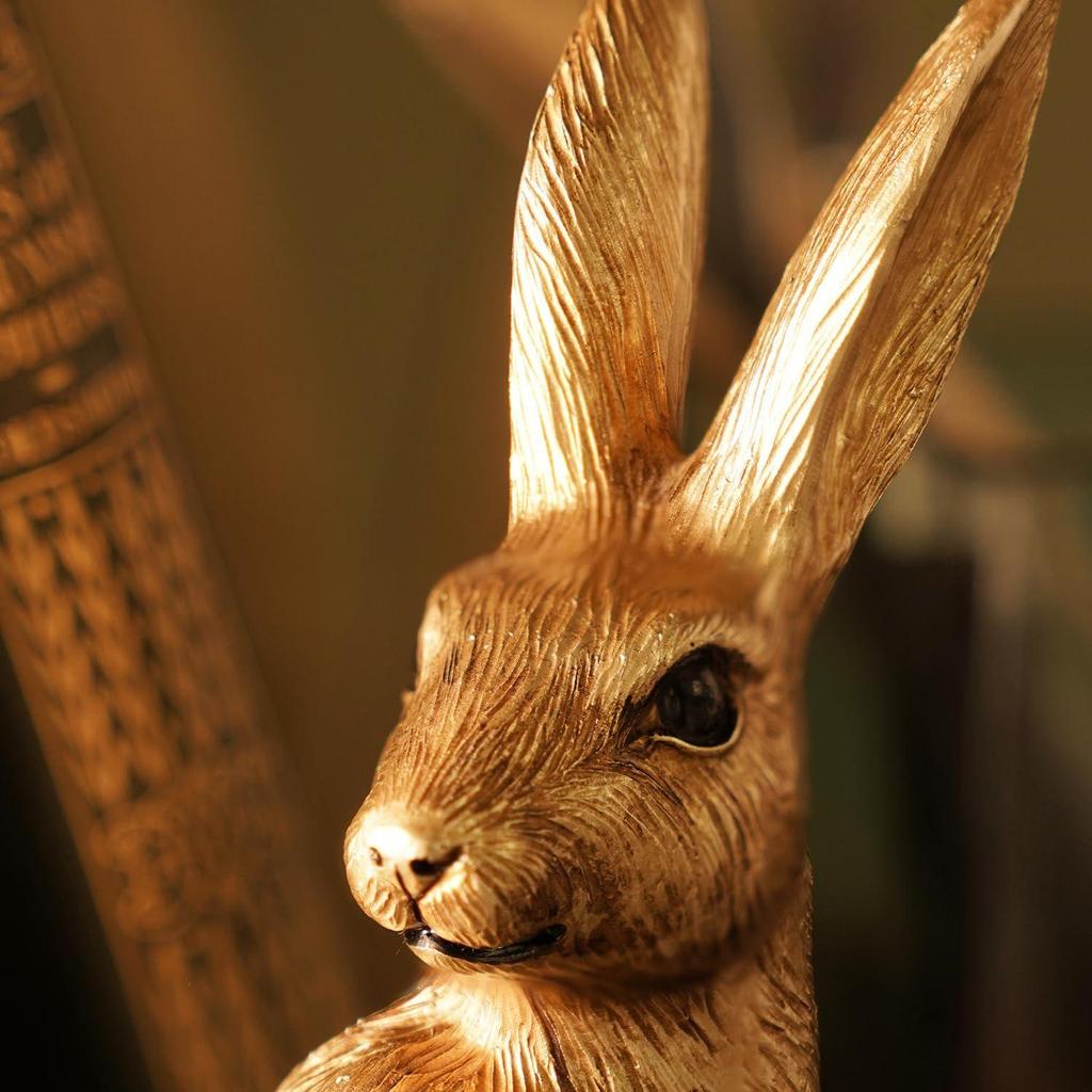 PURE HOME + LIVING Gold Metal Finish Polyresin Rabbit Figurine
