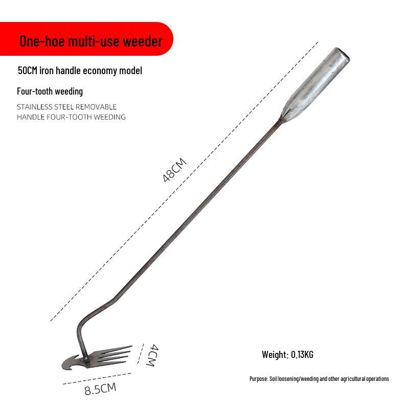 Manganese Steel Weeding Tool: Root Removal, Soil Loosening, Multifunctional Shovel for Gardening and Planting.
