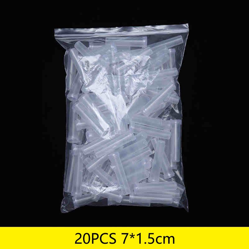 20Pcs Plastic Flower Water Tubes With Silicone Caps, Reusable Transparent Floral Vials For Flower And Plant Preservation