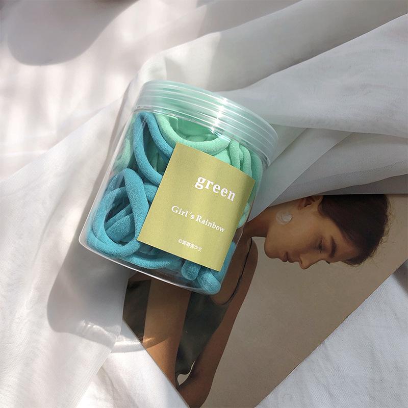 50 Gradient Color Seamless Hair Ties for Girls – High Elasticity Candy Color Bands