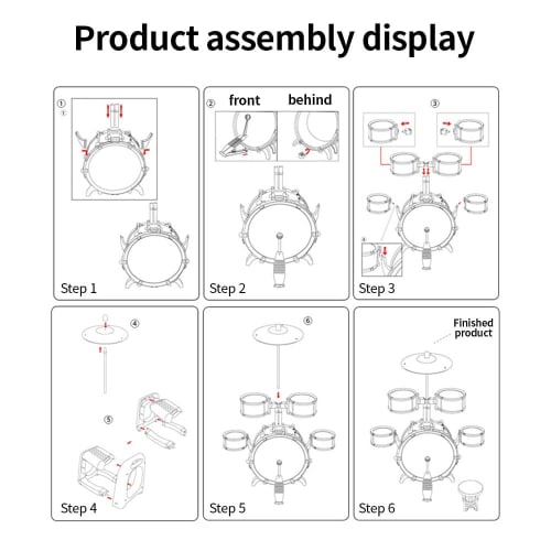 Btuty Electronic Drum Set, Jazz Drum Kit with Stool, 7 Drums, Percussion Instrument for Beginners, Holiday Gift, Thick PVC Drum Heads, Easy Installati