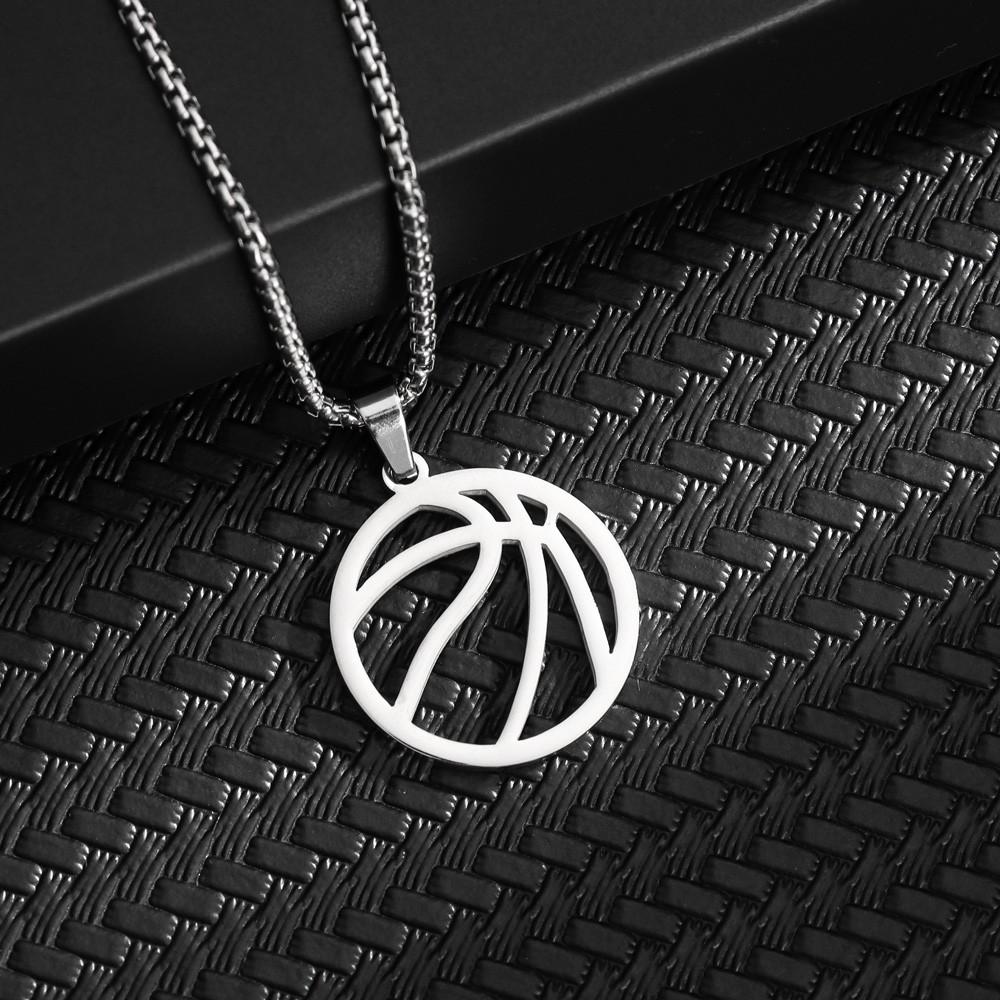 

Модний популярний порожнистий баскетбольний кулон з нержавіючої сталі Модний простий чоловічий спортивний стиль намисто баскетбольний светр ланцюжок Gi