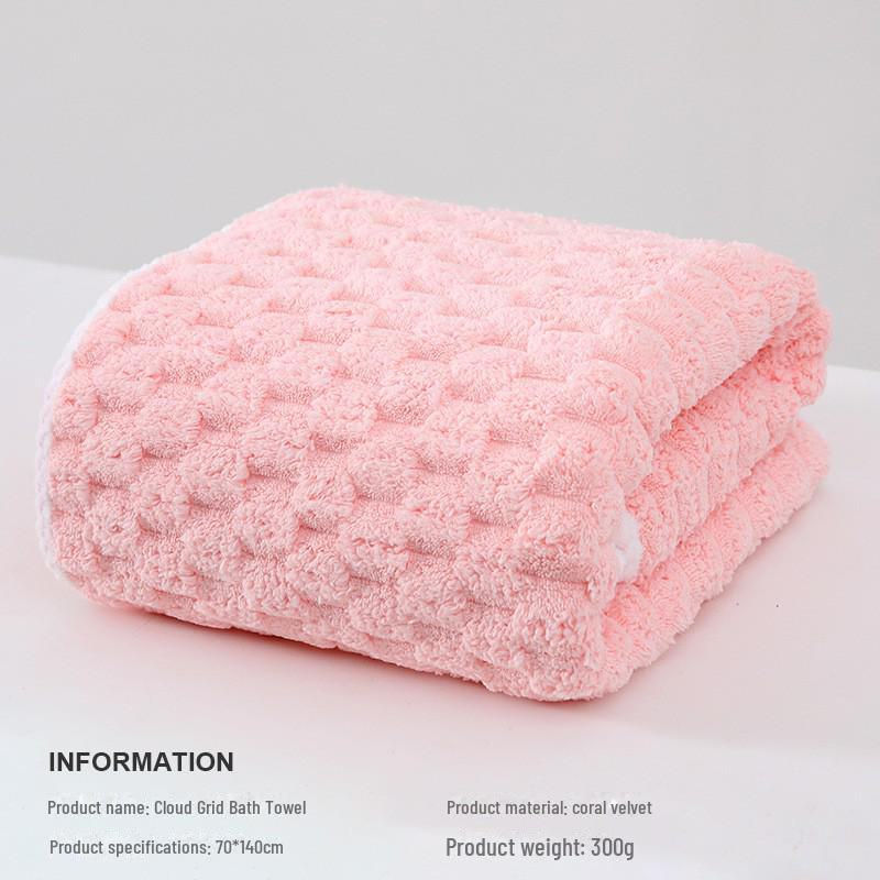 

Дуже товстий набір рушників з коралового флісу для жінок - Набір для дорослих із 3 предметів із шапочкою для сухого волосся 90x170 cm коралові рожевого кольору