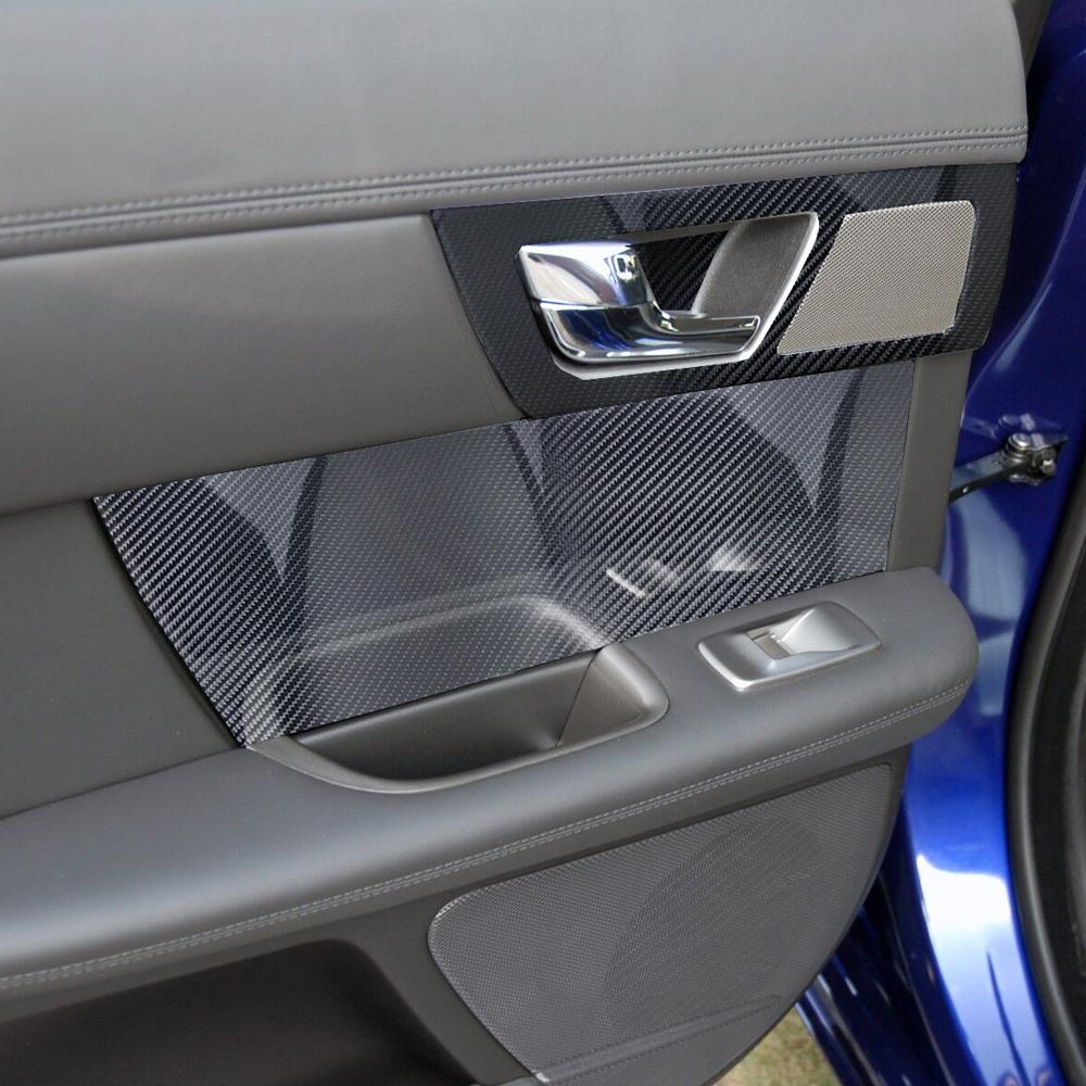 For Jaguar XF X250 2008-2015 Interior Central Control Panel Door Handle 5D Carbon Fiber Stickers Decals Car Styling Accessorie