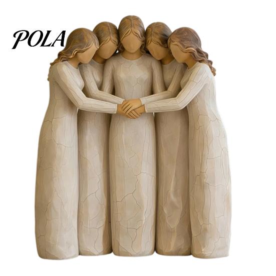 Hand-Carved Sister Figurines Four Women Friendship Figurine Decor, Sisterhood Statue Gift for Friends, Sisters Custom Group Gifts and Moms,