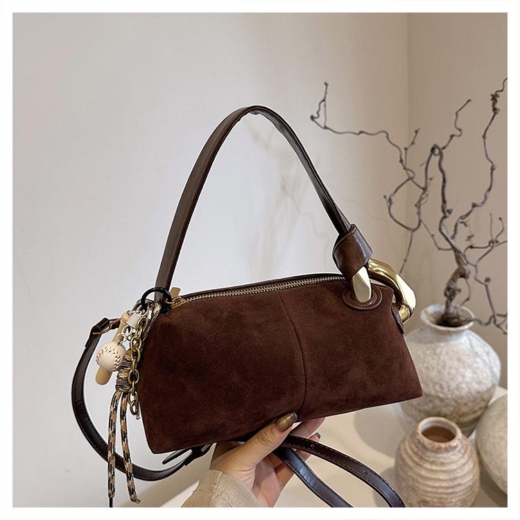2025 Casual Suede One-Shoulder Crossbody Bag: Trendy European & American Fashion