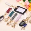 Leather Wristlet Keychain Car Key Chain Holder with Key Key Strap Wristband for Women and ID Badge Card Red [uxcell] 5-inch Ring, Anti-Loss D-Ring