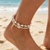 SHIXIN 2Pcs/Set New Bohemia Starfish Conch Anklet Women Vintage Resin Bead Leg Chain Summer Beach Party Barefoot Sandal Jewelry