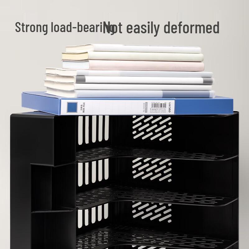 Deli 4-Compartment Multifunctional Desktop File Organizer with Pen Holder