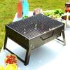 Grill BBQ Holzkohlegrill Edelstahl Klein Mini BBQ Werkzeugsatz Outdoor Kochen Camping Picknick Strand Tragbarer BBQ