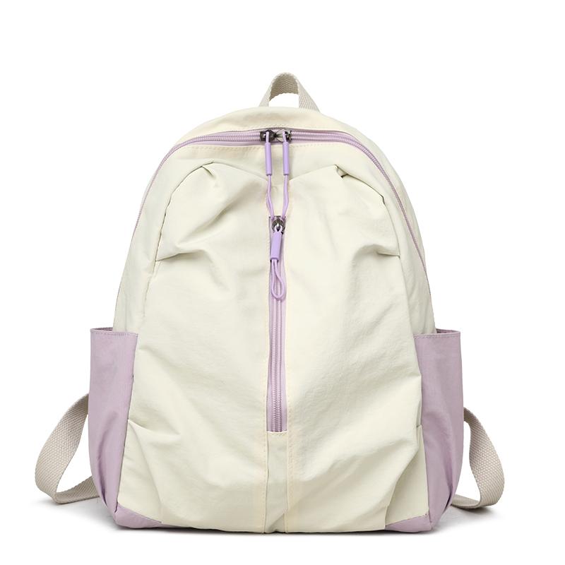 Contrast Color Backpack Women's Outdoor Lightweight Travel Backpack Large Capacity Student Schoolbag