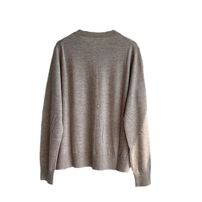MK Brand Fox Embroidered Wool Cardigan - Single-Breasted, Round Neck Sweater for Autumn/Winter