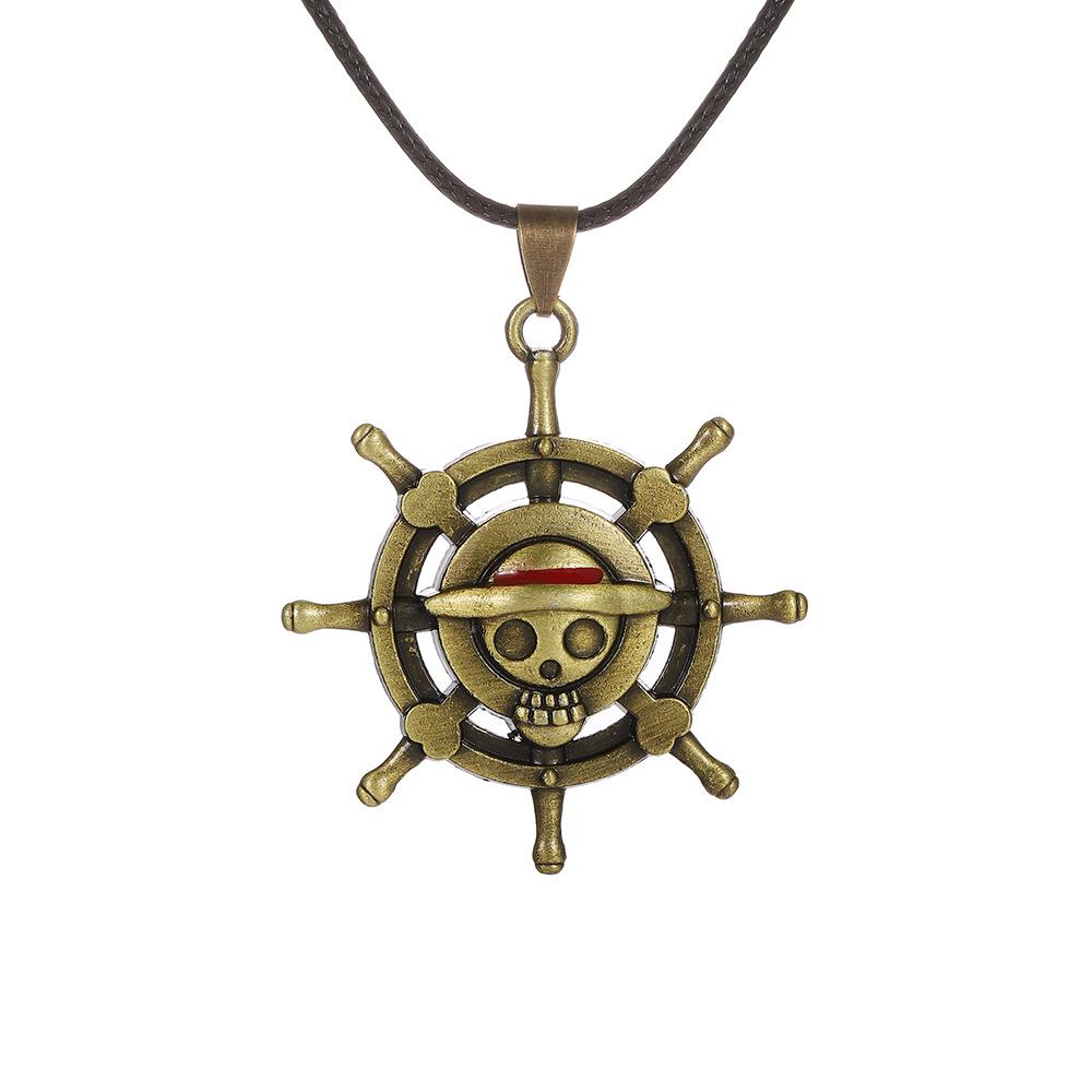 Cute Cartoon Pirate Pendant Necklace High-Value Kawaii Anime Style Alloy Charm Chain Jewelry Accessories for Women Fans Gift