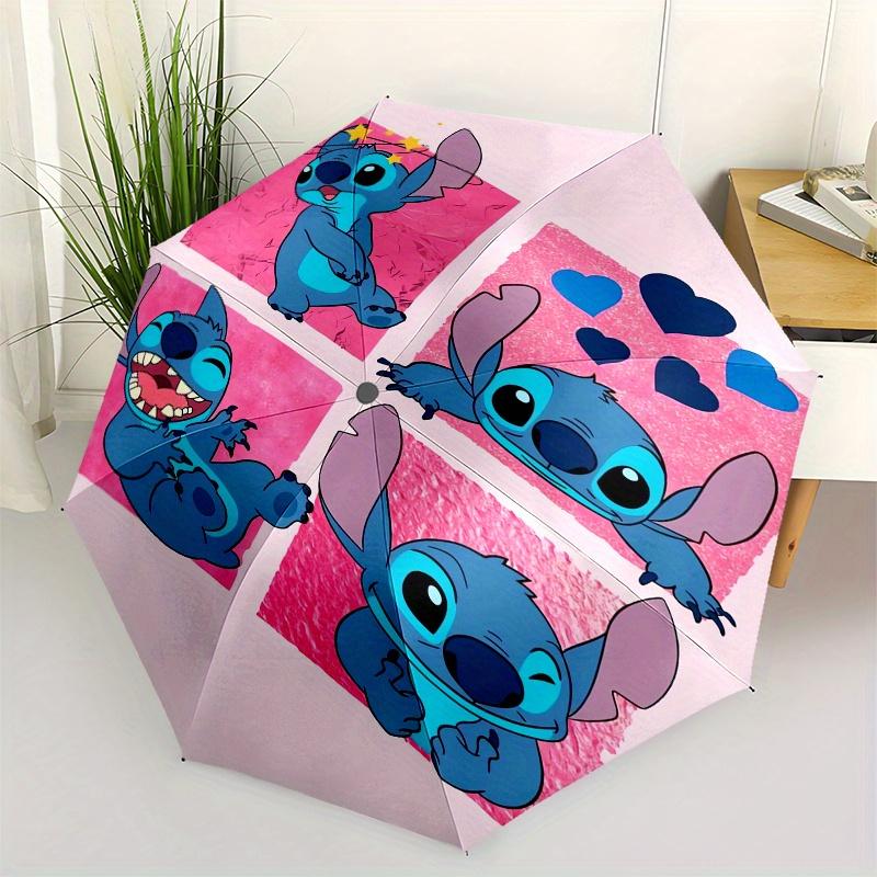 

Stitch,Cute Automatic Opening and Closing Umbrella - 8 Ribs Windproof Portable Folding Umbrella with Plastic Handle, Suitable for Casual and