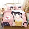 3D Anime Komi Can't Communicate Bedding Set Printed single Comforter Quilt Cover Duvet Cover Pillow Case 3 Pieces Kid Adult Size