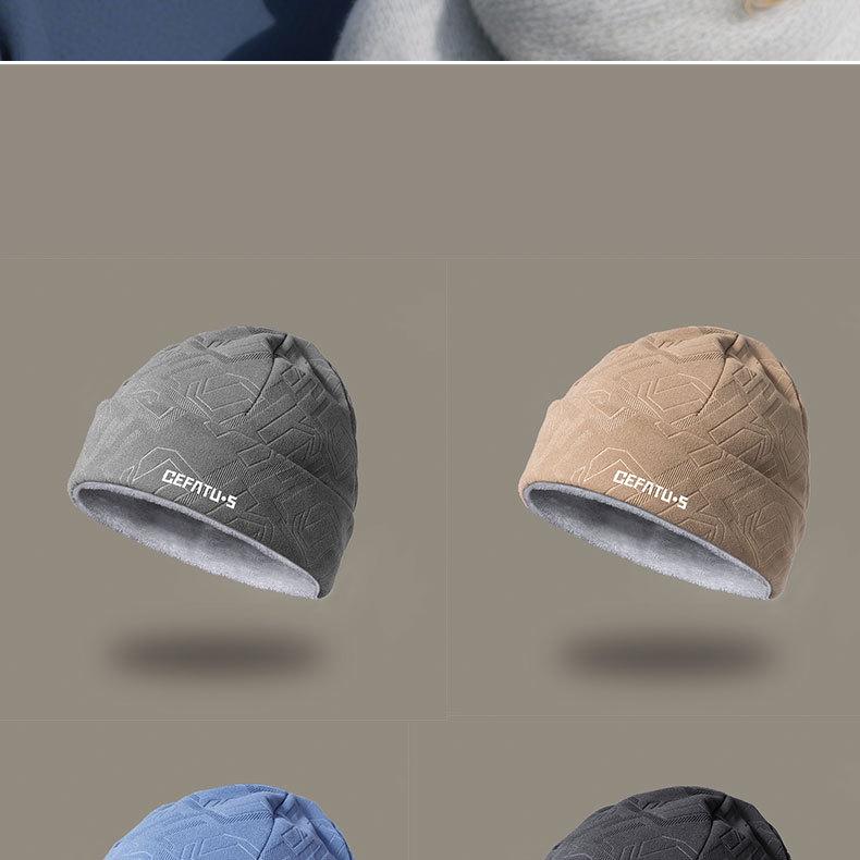 Windproof Velvet-Lined Winter Knitted Beanie with Ear Protection