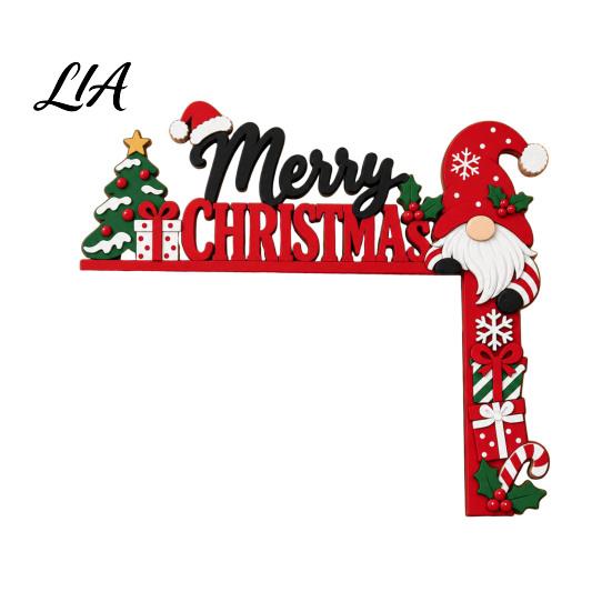 Wooden Door Frame Decor Christmas Corner Decor, Festive Gnome/Gingerbread House/Letter Sign, No Seasonal Art Drill Topper for Home Holiday Interior