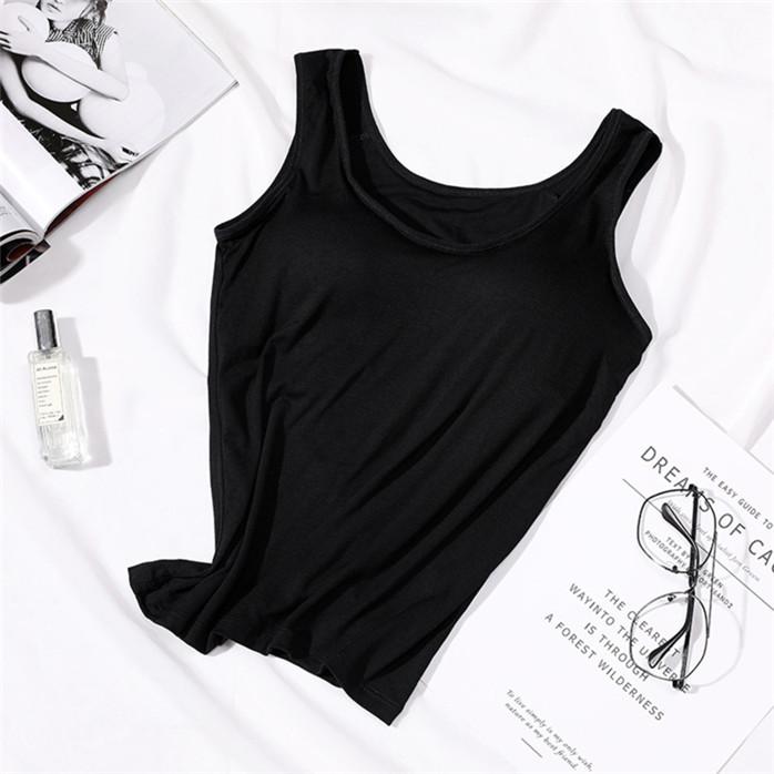Women's Vest Tops Padded Slim Fit Tank Tops No Steel Ring Sexy Bottoming