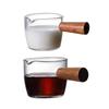Small Glass Milk Cup Coffee Creamer Milk Pitcher Mini Glass Cup Milk Jug Gravy Boat Condiment Bowl Sauce Dish with Wood Handle