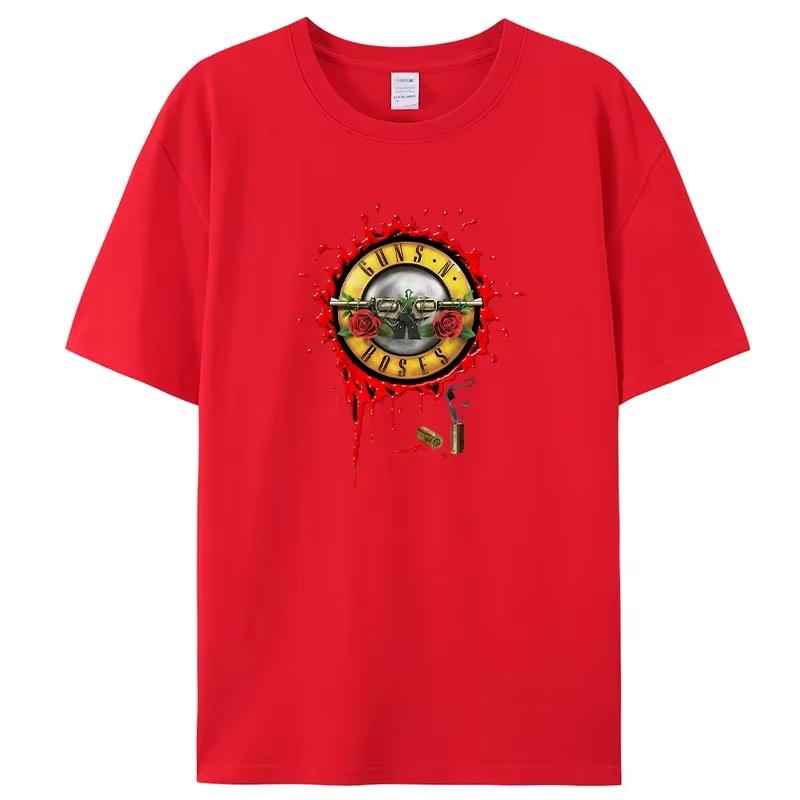 

2024 Summer Men s T-shirts Guns N Roses Printed New T-Shirt Cotton Hard Rock Band Men and Women Tee Hip Hop Music Clothing 4XL