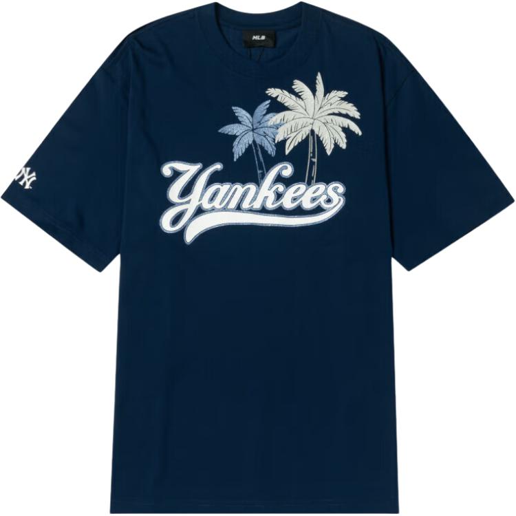 New MLB T Shirts Unisex Navy Blue 3ATSX0343-50NYS