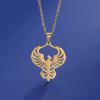 Dawapara Phoenix Guardian Animal Necklace Mythology Bird Pendant Protection Strength Symbol Stainless Steel Women Necklace