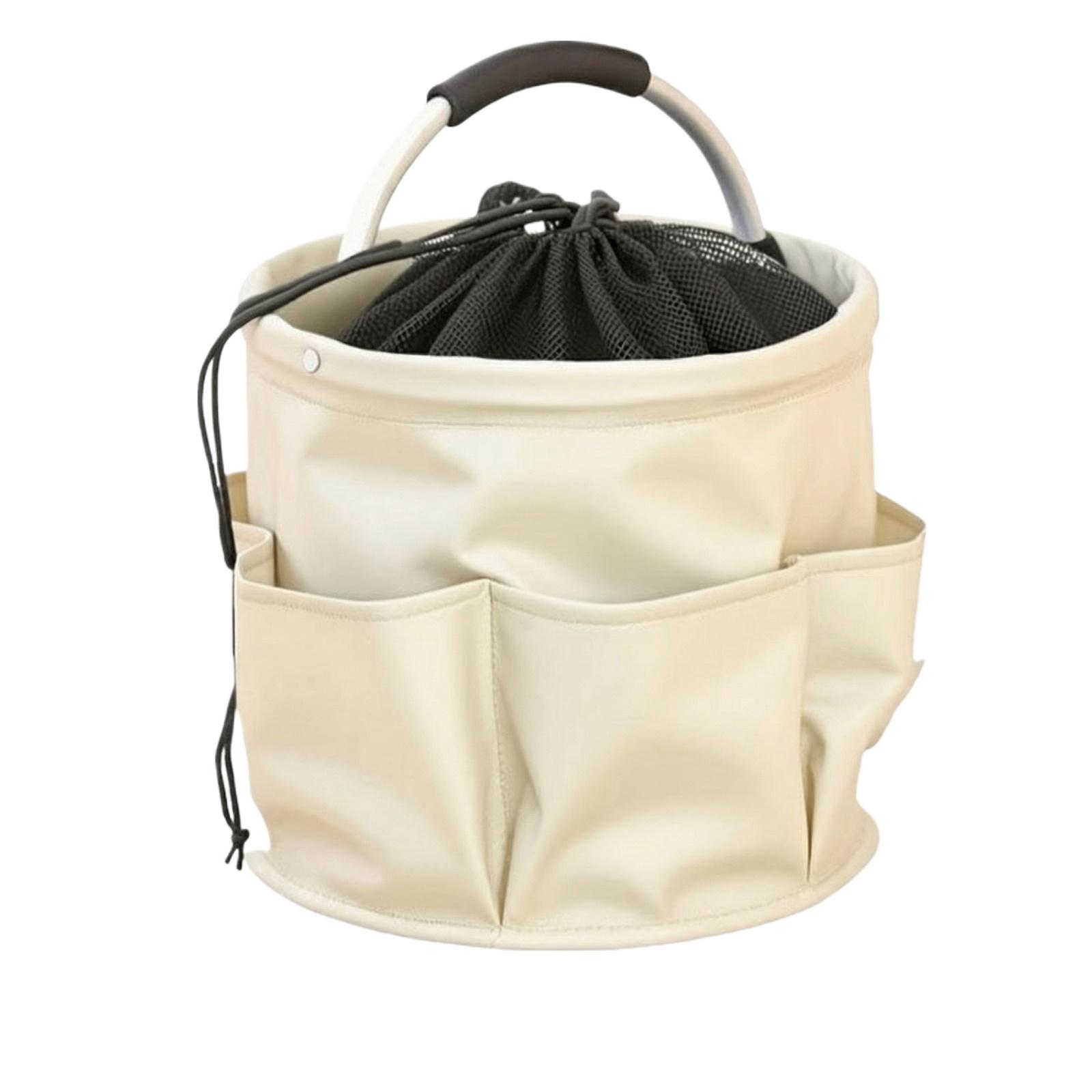 

Foldable Outdoor Storage Basket with Multiple Pockets Portable Handheld Organizer for Camping Beach and Picnic Use Durable and Lightweight Design One Size белый