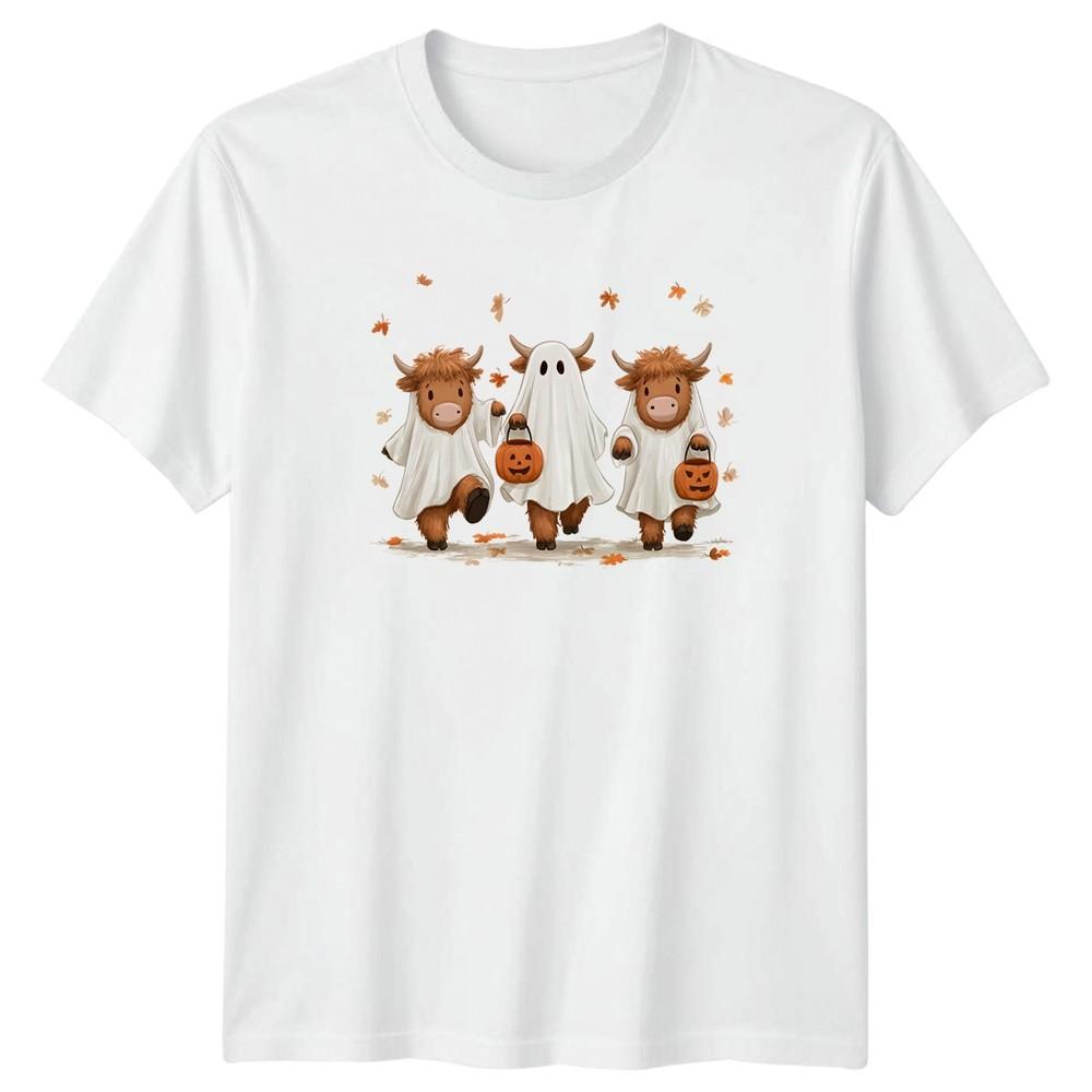 Funny Ghost Highland Cow TShirt Highland Cow Halloween Gift For Him And Her S