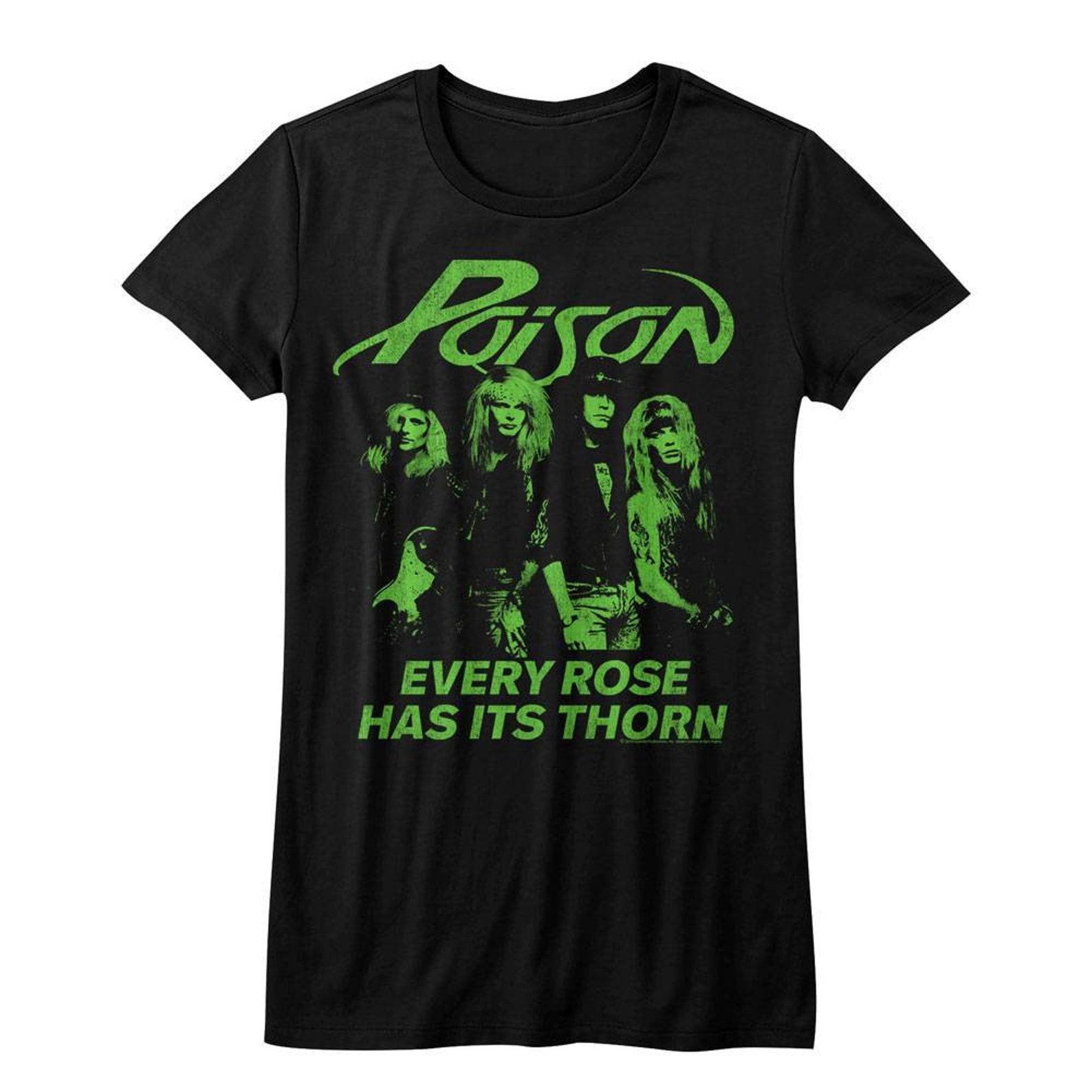 Poison Every Rose Has Its Thorn Black Junior Women s T-Shirt 4XL
