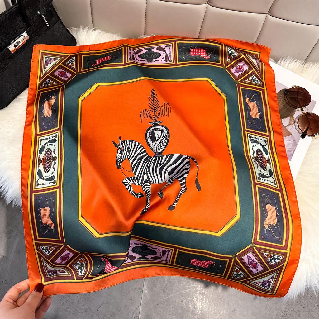 Fashion Square Fashion Foreign Style Small Silk Scarf Women'S Headband Decorative Scarf Dual-Purpose Small Square Scarf New Scarf
