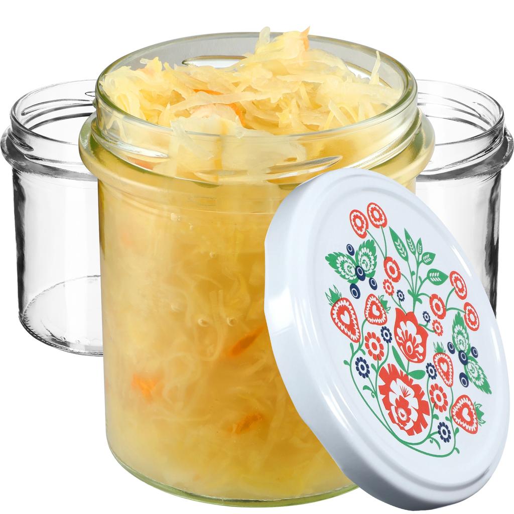 KADAX 10x Glas Glas 350ml Für Konserven Marmelade Honig Pastete Fleisch