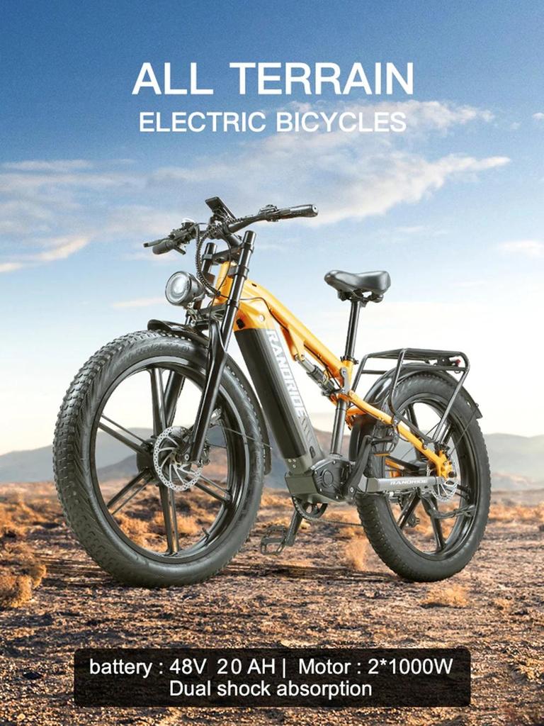 Neues YX80M-2 Elektrofahrrad 750W * 2 Doppelmotor 48V 20Ah Akku 7-Gang Hydraulikbremse Vollgefedert 26 Zoll Erwachsenen E-Bike