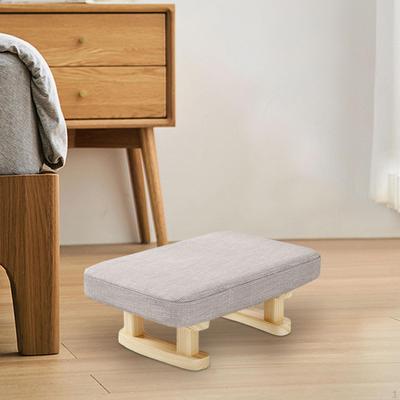 Comfortable Wooden Footrest Stylish Small Ottoman with Pad