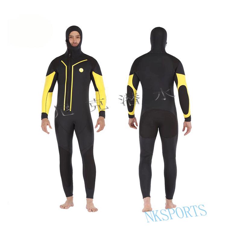 7mm Jednoczęściowy Neoprenowy Kombinezon Nurkowy z Kapturem do Spearfishing