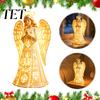 Harz Dekoratives Nachtlicht Betender Engel Licht, Figur mit Warmen LED-Lichtern Heilender Schatten Handwerk für Heimdekor, Tischdekoration Weihnachten