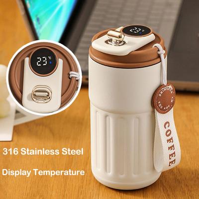 Bottiglia Thermos da 450 ml Display intelligente della temperatura Tazza da vuoto in acciaio inossidabile 316 Tazza da caffè per ufficio Tazza termica portatile da lavoro