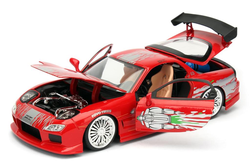 Kyosho Jada Toys Fast Furious Series Mazda Finished Model JADA98338 & 1/24 F&F RX-7 Red/Graphics (Dominic)
