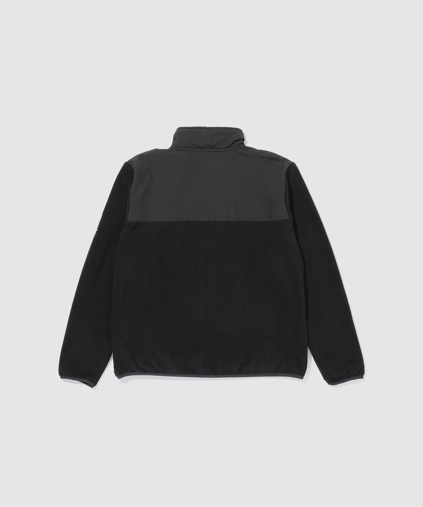 LOGOS PARK Men's Warm Nylon Fleece Jacket with Pockets, Stand-Up Pants, Black (Size L), E-Commerce Exclusive