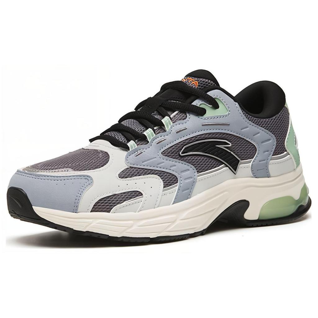 Anta Lightweight Comfortable Shock Absorbing Non-Slip Wear-Resistant Low-Top Running Shoes Men Sneakers Gray Black Green 112315503-5