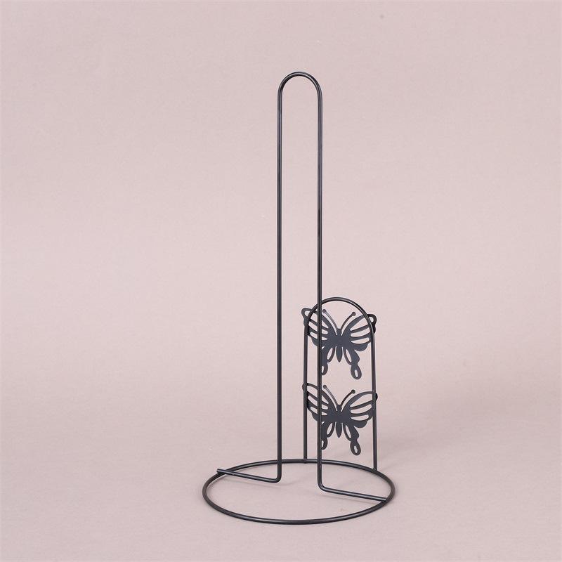Portasciugamani di Carta in Ferro Stand Dispenser Moderno Minimalista da Banco per Cucina Tavolo da Pranzo Elegante Finitura Nera Argento