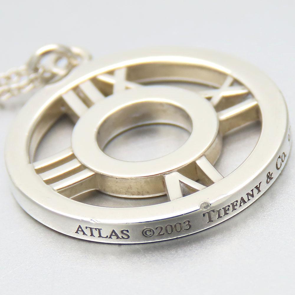 Used TIFFANY&Co. Necklace Atlas Open Medallion Silver925 3.8g Silver Accessories