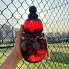 1 Set 800ML Kürbis Wasser Flasche mit Gurt Aufkleber dicht Wiederverwendbare Reise Sport