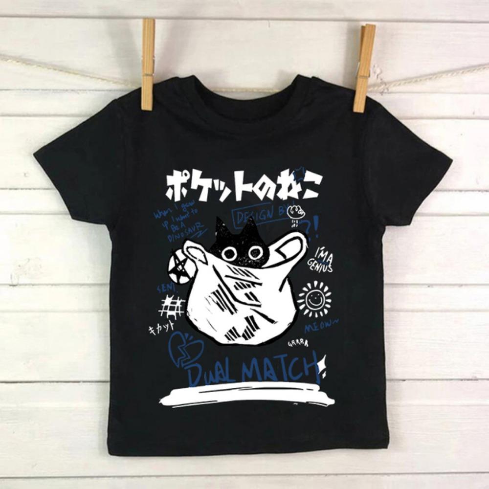 2-13 Jahre Kinder T-Shirt mit Katzen-Print Kinder T-Shirt Kinderkleidung T-Shirt Tops T-Shirt Jungen Mädchen Baby T-Shirt