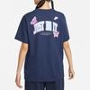 New Nike Women'ss Logo Letter Print Retro T-Shirt 'Navy Blue' FD2548-410