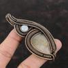 Golden Rutile Pendant Copper Wire Wrapped Gemstone Pendant Handmade Wire Wrap Jewelry Rainbow Moonstone Pendant Gift For Her Copper Jewelry
